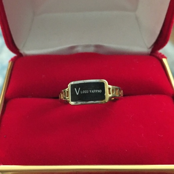 VLOSU VAFFNO gold plated stainless steel ring - Picture 2 of 10